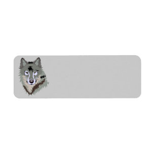 Étiquette Visage Animé de loup