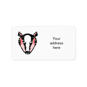 Étiquette Visage de badger mignon