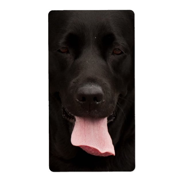 Étiquette Visage de chien noir (Devant)