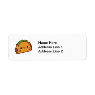 Étiquette Visage de taco de Kawii