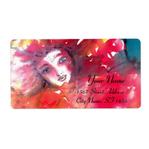 ÉTIQUETTE VISAGES DE MASQUÉRADE VÉNÉTIENNE - MASQUE EN ROUGE