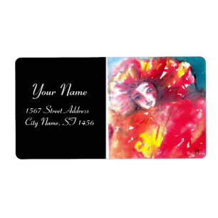 ÉTIQUETTE VISAGES DE MASQUÉRADE VÉNÉTIENNE - MASQUE EN ROUGE