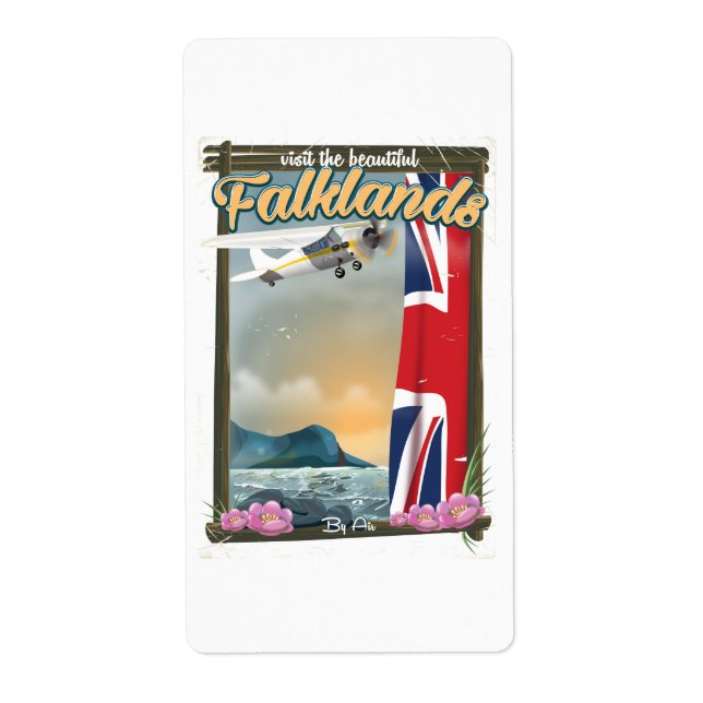 Étiquette Visitez l'affiche de voyage Beautiful Falklands (Devant)