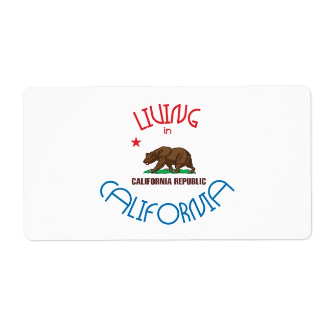 Étiquette Vivre en Californie (Devant)