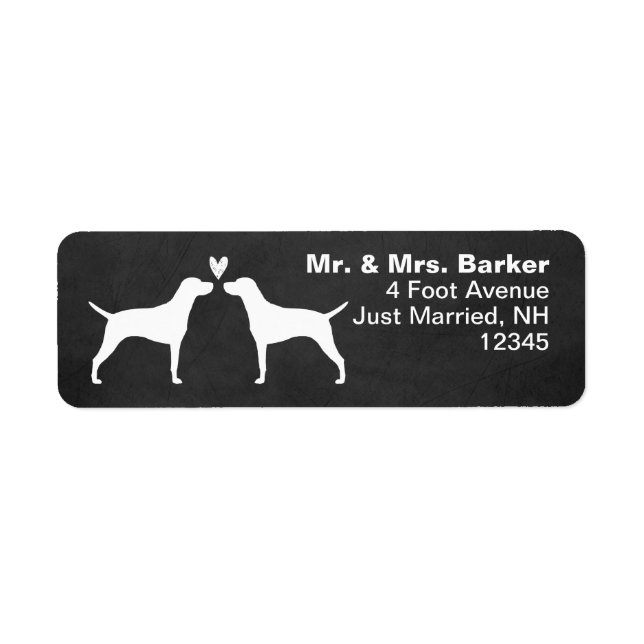 Étiquette Vizsla Dog Silhouettes with Heart Return Address (Devant)