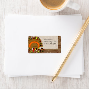 Étiquette Vntage Font Thanksgiving Grey Antique Carte postal