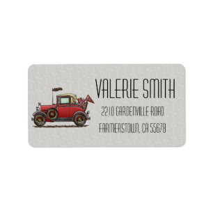 Étiquette Voiture ancienne mignonne