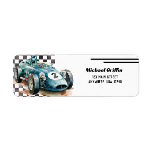 Étiquette Voiture de course à 2 ans