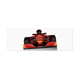 Étiquette Voiture de course rouge