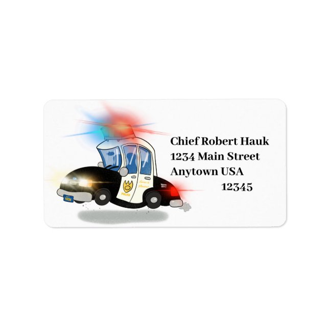 Étiquette Voiture de la police de dessin (Devant)