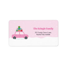 Voiture Rose Adorable avec Cadeaux de Noël en Rose