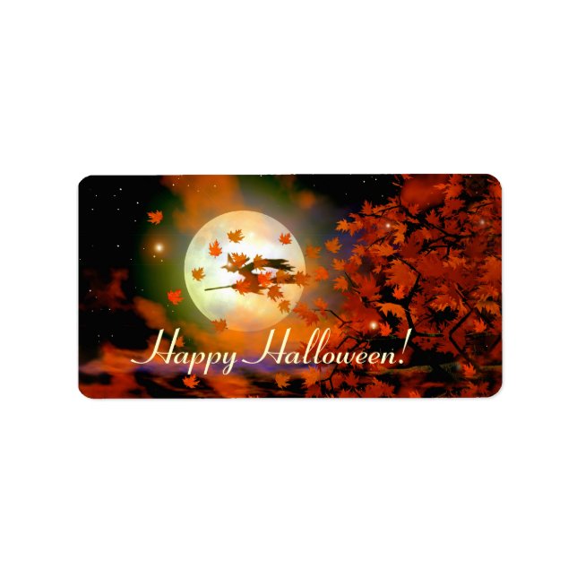 Étiquette Vol Halloween Witch (Devant)