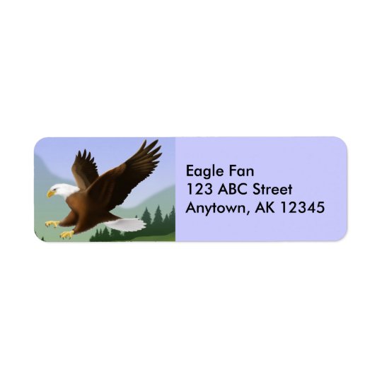 Étiquette volant d'Eagle chauve