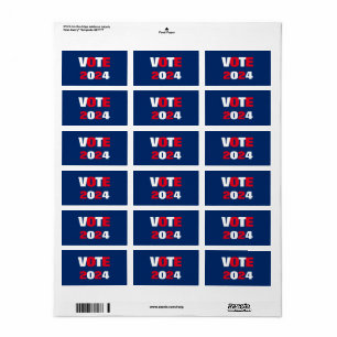 Étiquette Vote 2024 élection rouge blanc et bleu