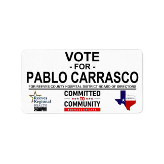 Étiquette Vote pour Pablo Carrasco