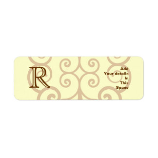 Étiquette Votre Lettre. Monogramme Brown personnalisé. Vieux