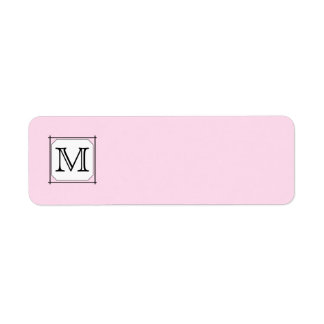 Étiquette Votre Lettre. Monogramme personnalisé. Blanc rose