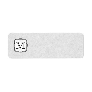 Étiquette Votre Lettre. Monogramme personnalisé. Gris, noir