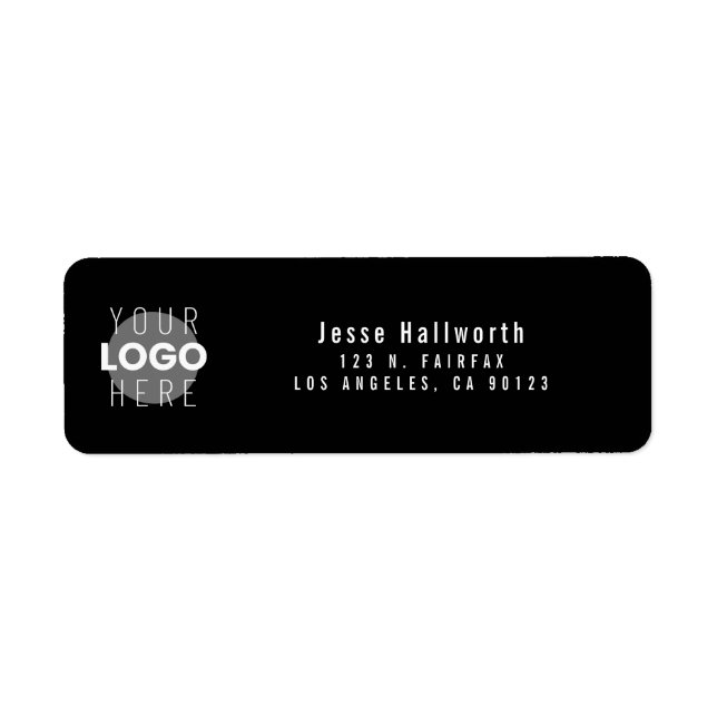 Étiquette Votre logo | Adresse de retour simple moderne (Devant)
