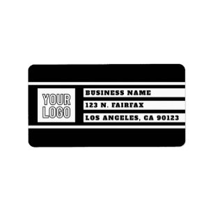 Étiquette Votre logo, bandes géométriques uniques Noir et