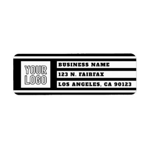 Étiquette Votre logo, bandes géométriques uniques Noir et