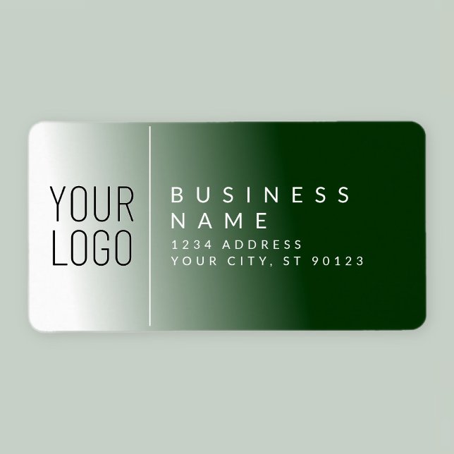Étiquette Votre logo & blanc & vert de forêt Adresse de reto (Créateur téléchargé)