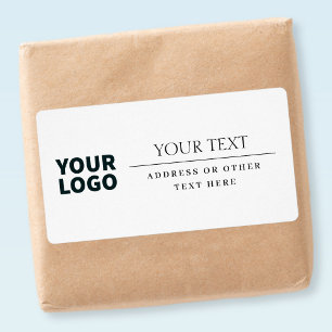 Étiquette Votre logo   Classique moderne blanc & noir