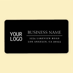 Étiquette Votre logo   Classique moderne blanc & noir