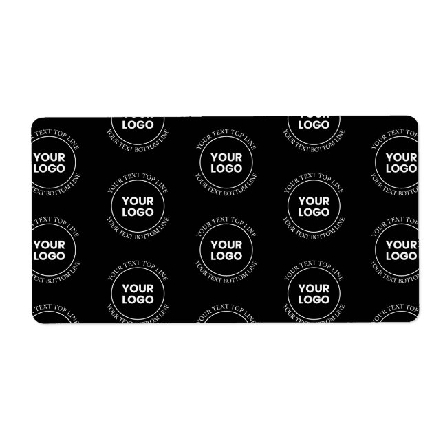 Étiquette Votre logo et votre texte modifiable | Motif répét (Devant)