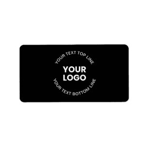 Étiquette Votre logo et votre texte Noir