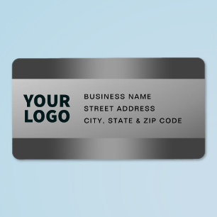 Étiquette Votre logo Gradient gris moderne Adresse de reto
