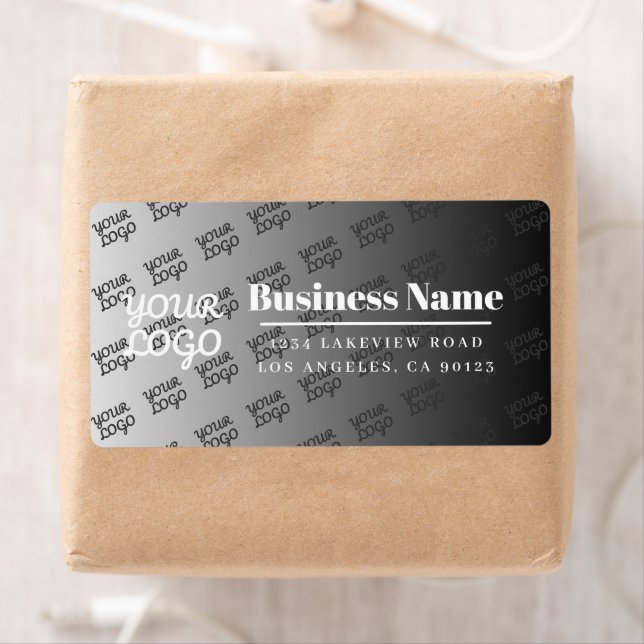 Étiquette Votre logo ici en blanc ombré et couleur modifiabl (En situation)