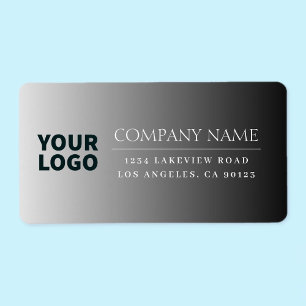 Étiquette Votre logo Ici Moderne Ombre Gris Noir (modifiable