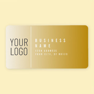 Étiquette Votre logo ici Moderne Or & Blanc Adresse de retou