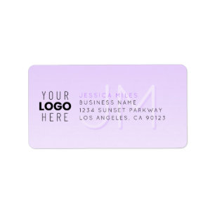 Étiquette Votre Logo & Moderne Purple Ombre Adresse de retou