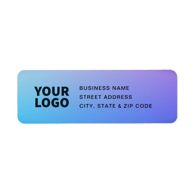 Étiquette Votre logo | Ombre vert bleu violet (Devant)