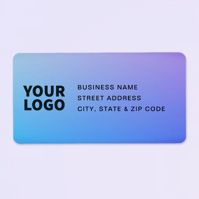 Étiquette Votre logo | Ombre vert bleu violet (Créateur téléchargé)