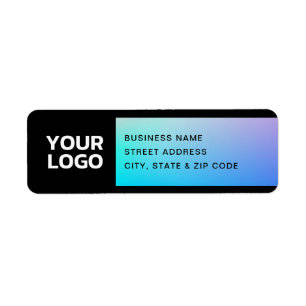Étiquette Votre logo Turquoise et violet délavé
