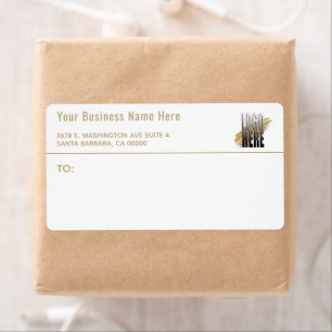 Étiquette Votre Logo White Gold Préimprimée Adresse de retou