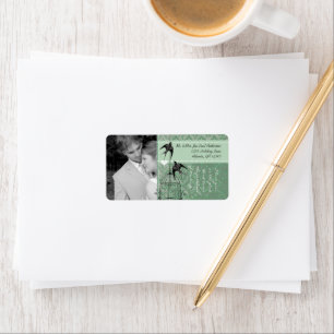 Étiquette Votre Mariage photo Vintage Birdcage RSVP Damask