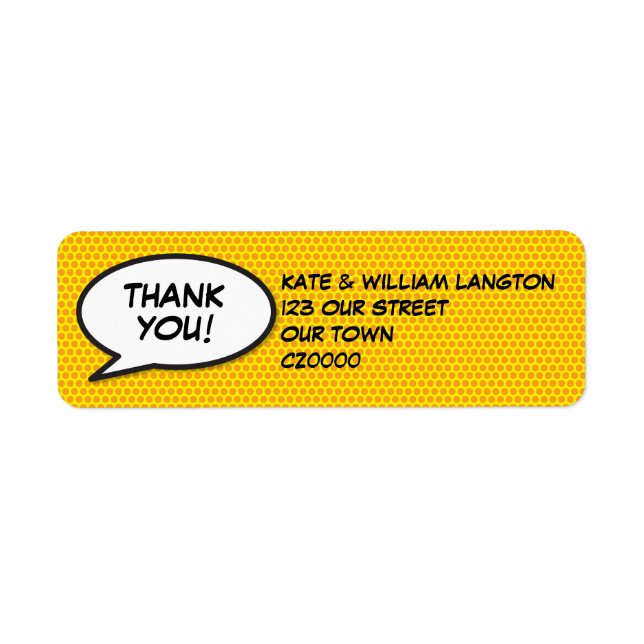 Étiquette Votre message bulle de dialogue Fun Retro bande de (Devant)
