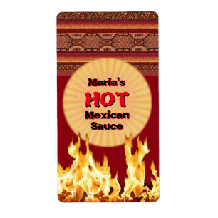 Étiquette Votre Sauce chaude mexicaine (personnalisable)