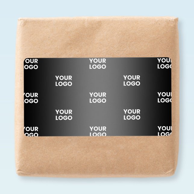 Étiquette Votre simple logo répétitif | Gradient noir et gri (Créateur téléchargé)