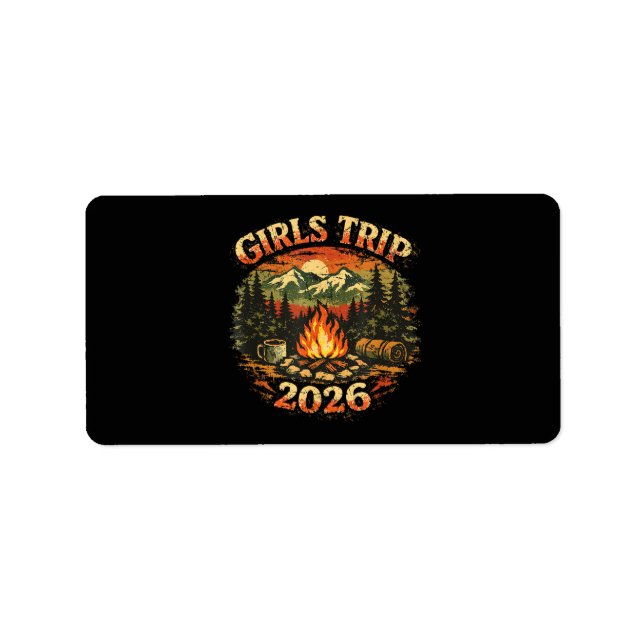 Étiquette Voyage de filles 2026 Aventure de camping (Devant)