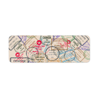 Étiquette Voyage de timbres de passeport
