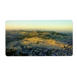 Étiquette Vue d'Ariel du mont des Oliviers Jersalem Israël