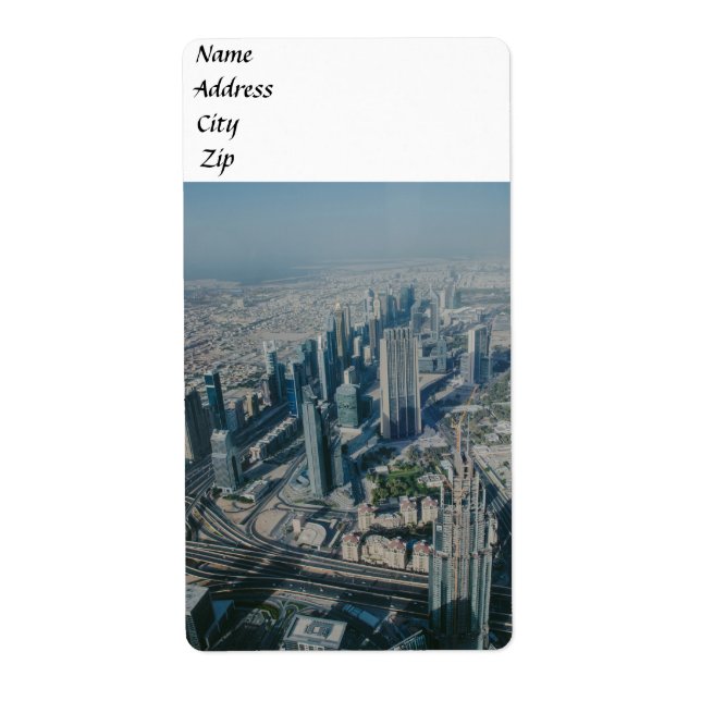 Étiquette Vue de Burj Khalifa, Dubaï (Devant)