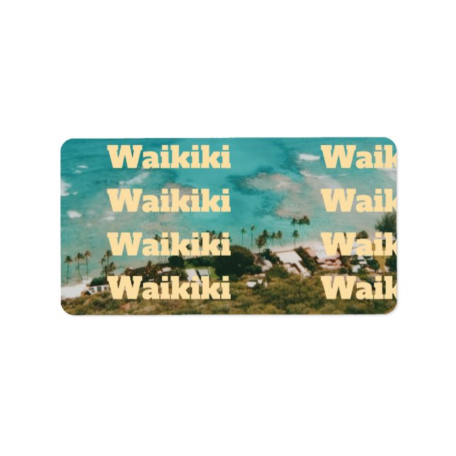 Étiquette Waikiki, Honolulu, Oahu, Hawaï (Devant)