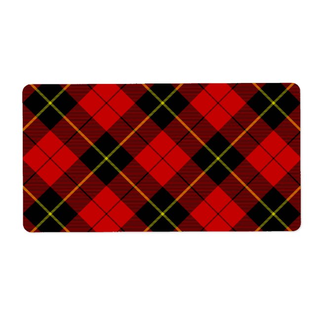 Étiquette Wallace tartan rouge noir plaid (Devant)