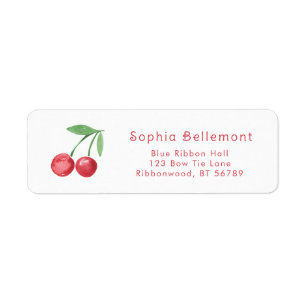 Étiquette Watercolor Cherry Baby shower Adresse de retour